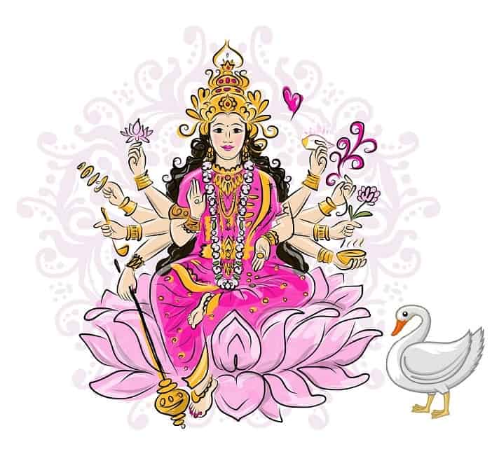 Illustration of Goddess Gayatri