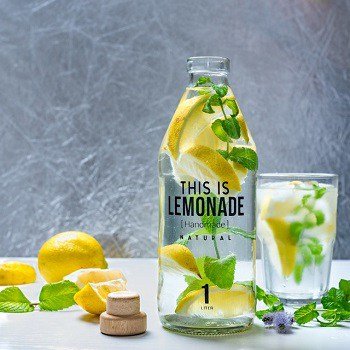 A bottle of lemonade